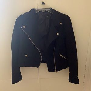 Forever 21 Black Suede-Like Jacket w/Front Zippers